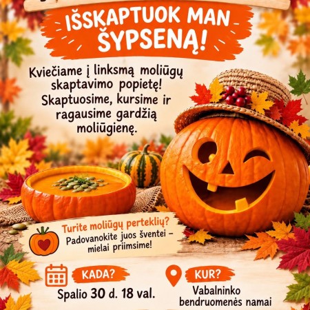 Renginys ,,Oranžinis rudens šėlsmas. Išskaptuok man šypseną"
