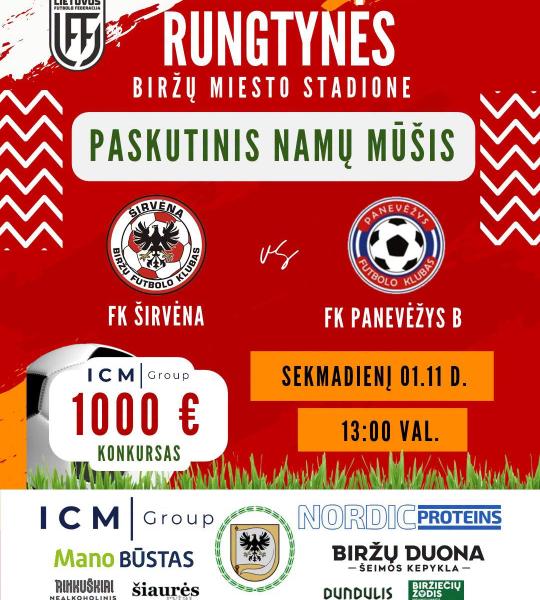 LFF II lygos čempionato rungtynės. FK Širvėna- FK Panevėžys B