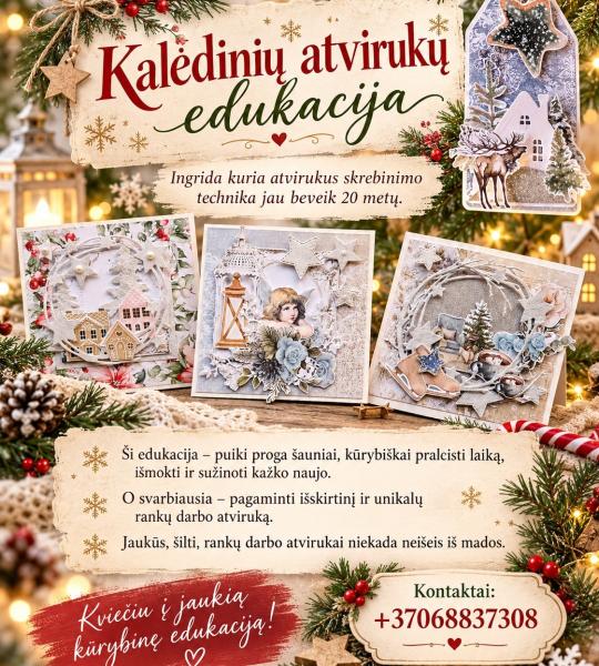 Kalėdinių atvirukų edukacija